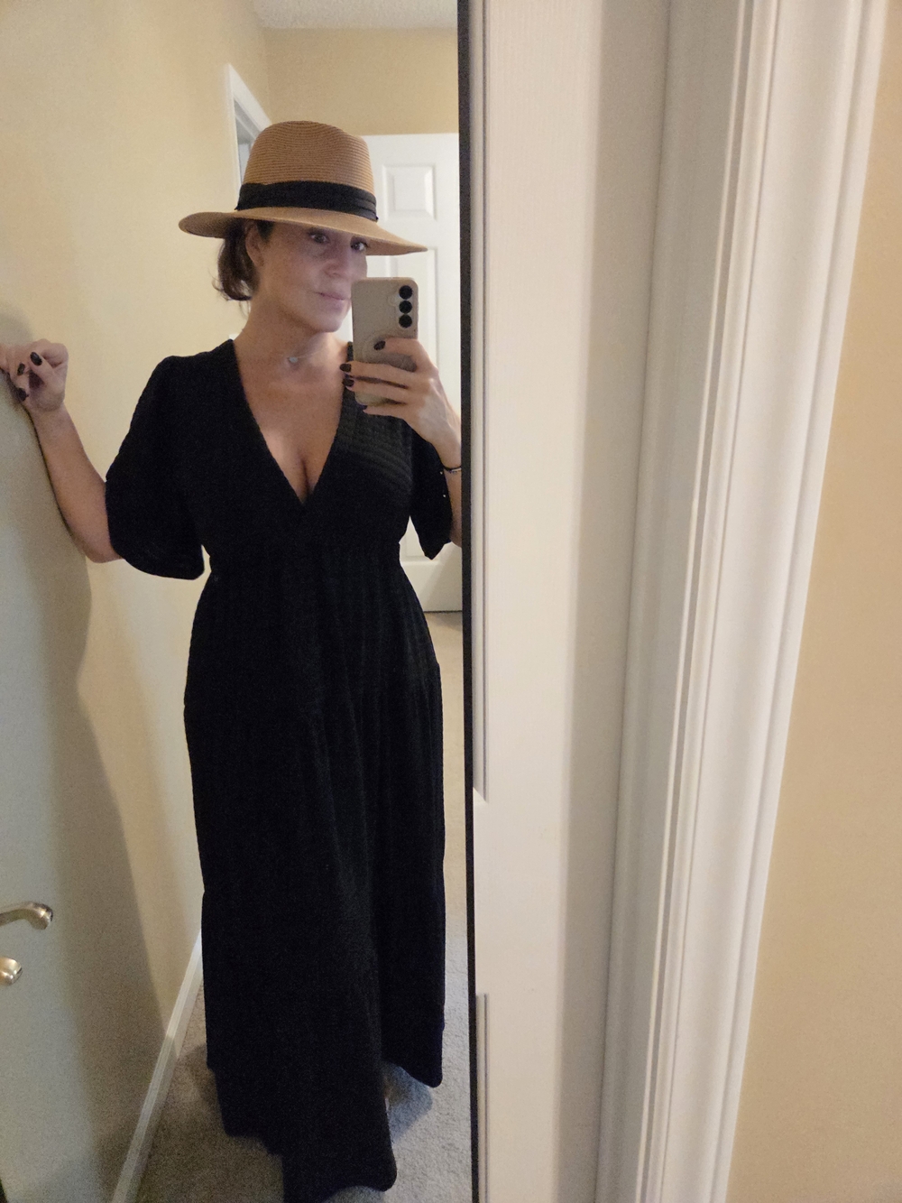 Veronica M Black Kimono Sleeve V-Neck Maxi Dress - Picture 9 of 9